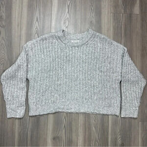 American Eagle Light Gray Boxy Knit Sweater‎